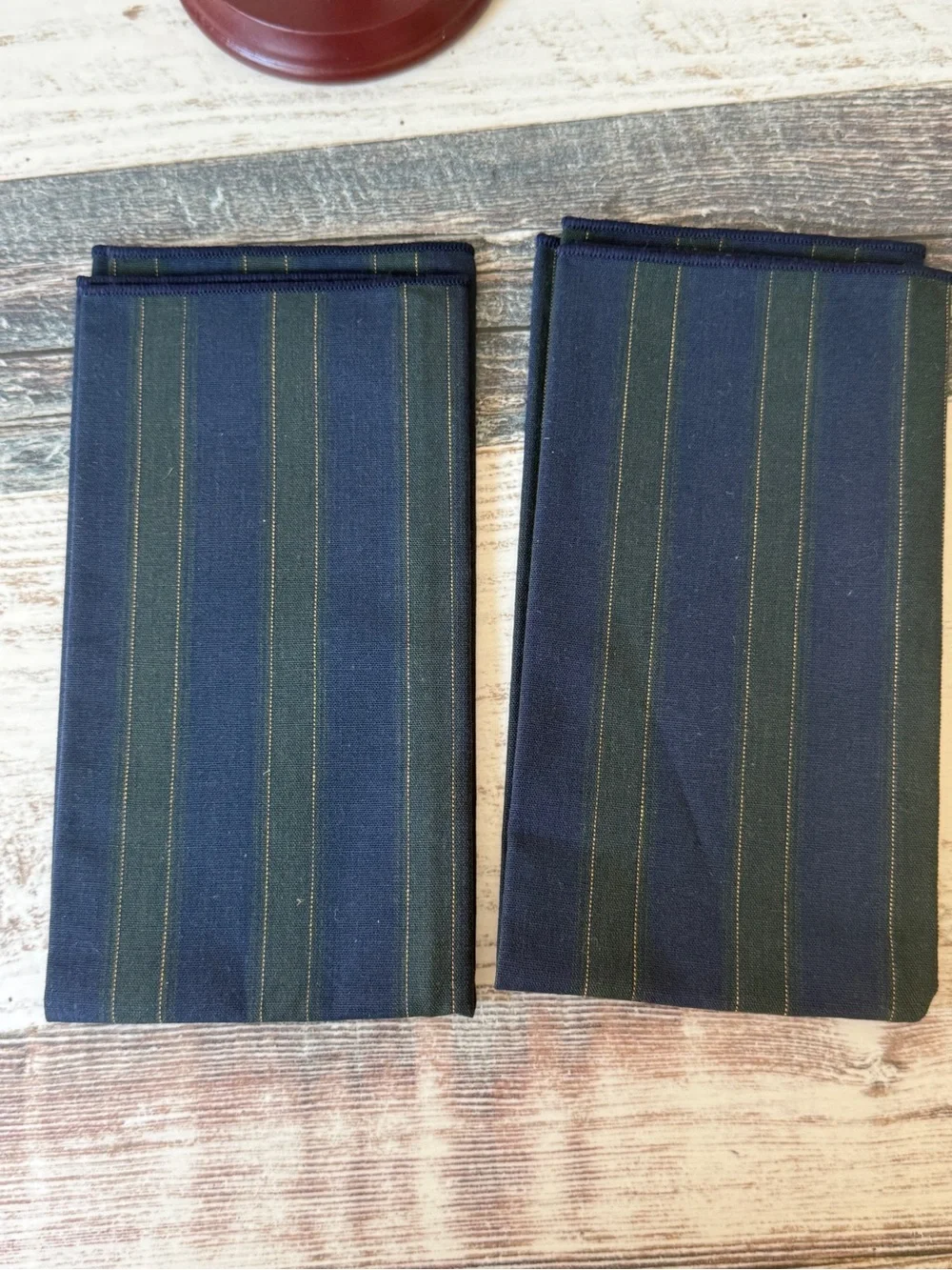 NEW Longaberger MEMBERSHIP STRIPE Napkins - Set of 2 FABRIC Napkins NOS 90s